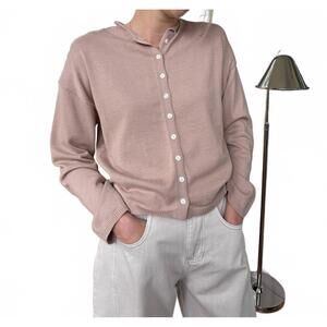 NEW THINGS BETWEEN toby buttoned cardigan top in beige